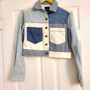 Color block denim jacket